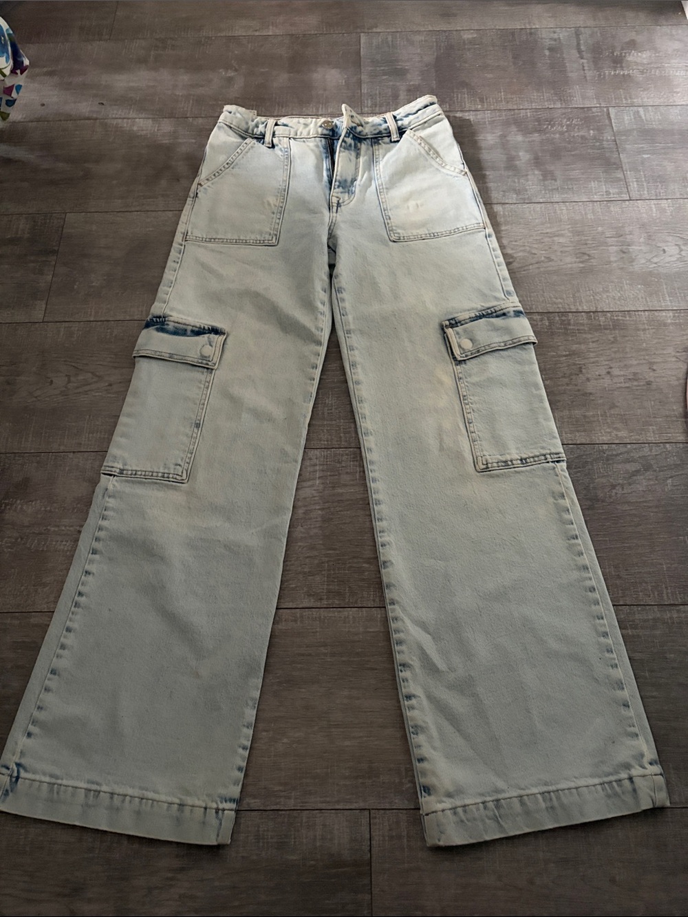Mavi Women's Straight-Leg Cargo Jeans in Light Blue
